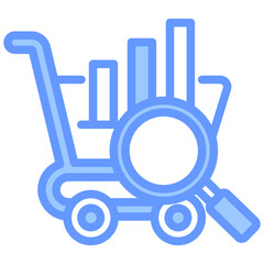 Shopping Research Blue Icon
