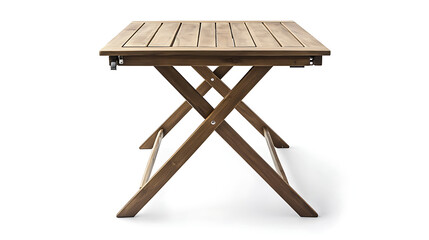 A wooden table with a white background