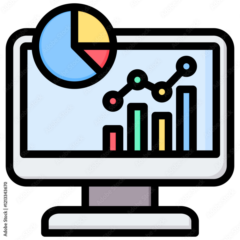 Poster metrics outline color icon