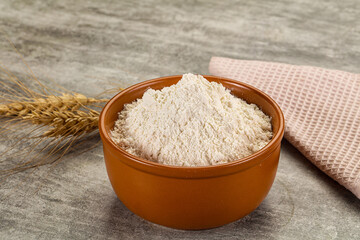 Wheat flour for cooking in the bowl