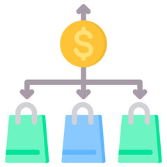 Market Diversification Flat Icon