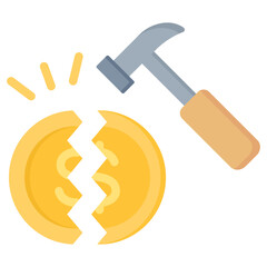 Money Disruption Flat Icon