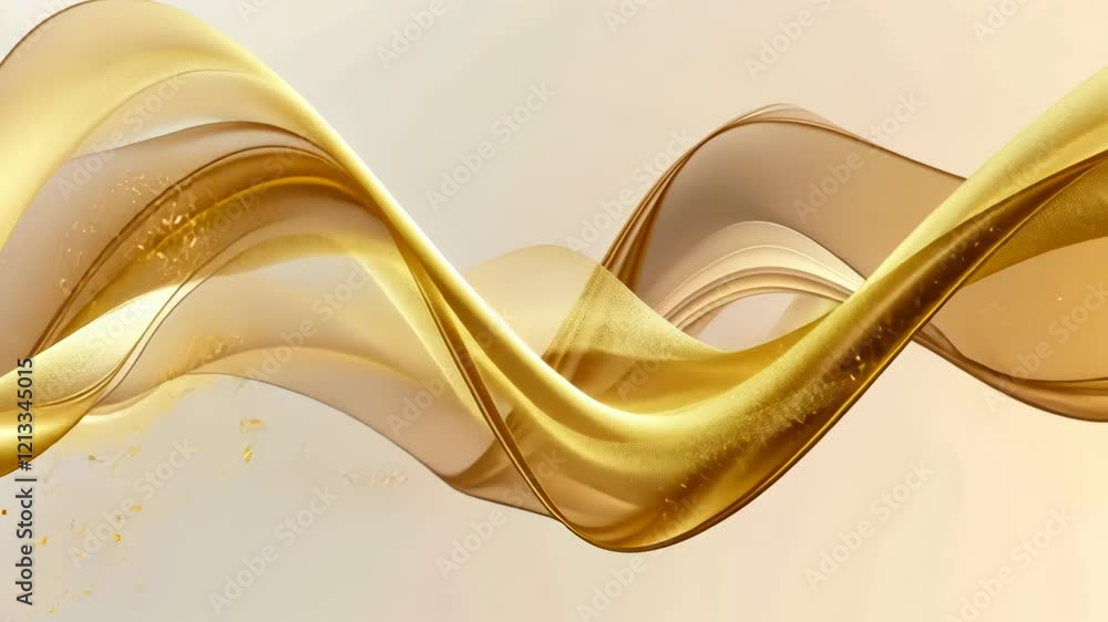 Poster flowing golden waves create a mesmerizing visual display of elegance and grace in a serene backdrop.