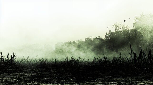 Misty Morning in the Swamp: A Serene and Mysterious Landscape