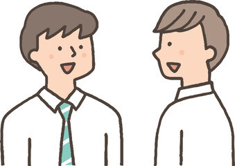 友達同士で会話する男子学生