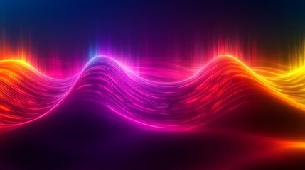 Abstract Colorful Waves of Light Energy Flowing