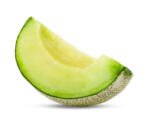 cantaloupe melon slices isolated on transparent png