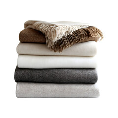 Luxurious Cashmere Blankets in Neutral Tones on transparent background