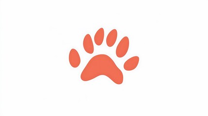 Dog paw symbol isolated on white background modern and minimalist look