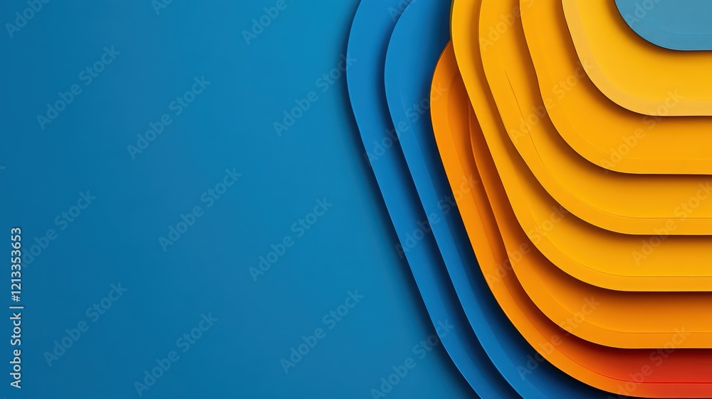 Poster abstract layers of color: a bold and abstract design featuring layers of vibrant orange, yellow, and