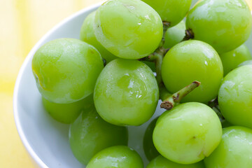 Shine muscat grape on white background.