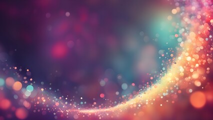 Fototapeta premium Abstract bokeh background with a wave of colorful lights and sparkles.