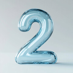 Transparent blue glass number two.