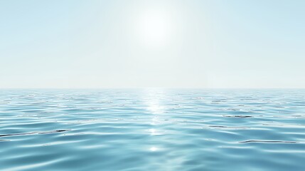 Obraz premium Serene Ocean Vista: A Tranquil Seascape under a Bright Sky
