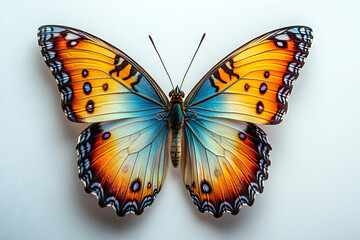 Fototapeta premium A Vividly Colored Butterfly With Orange Blue Wings