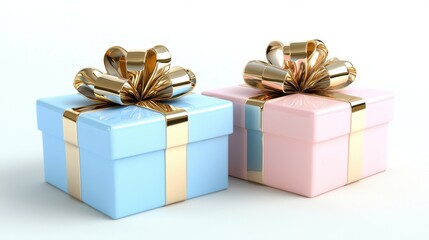 Fototapeta premium Elegant Gift Boxes with Bows for and Holiday Occasions