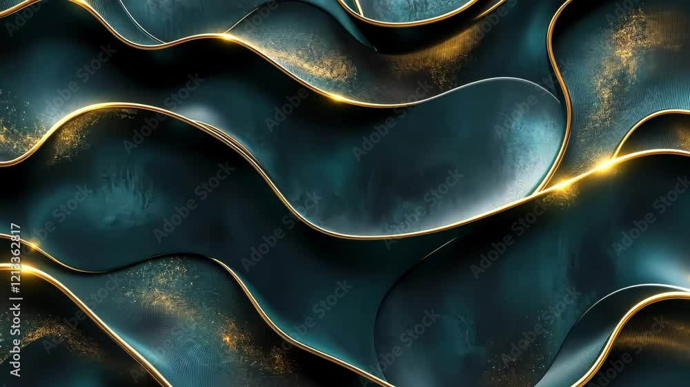 Aufkleber captivating waves of metallic elegance flow through the darkened space with shimmering highlights. g