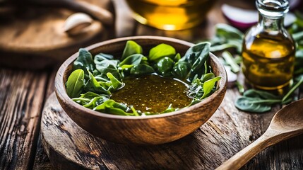 Fresh Spinach Salad with Homemade Olive Oil Dressing