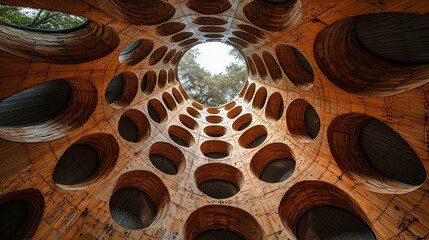 Wooden Dome Architecture: An Intricate Design of Circular Openings