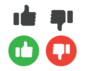 Like dislike thumb up and down isolated icon
