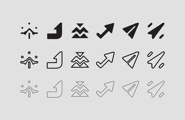 Arrow Line Designs for Speed and Direction Concepts Arrow Graphics for Motion and Navigation Design