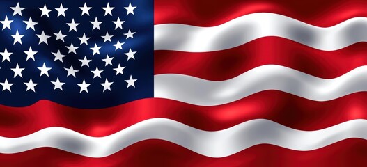 Fototapeta premium A close-up of the American flag, showcasing the vibrant red, white, and blue stripes, along with the intricate white stars on a field of blue.