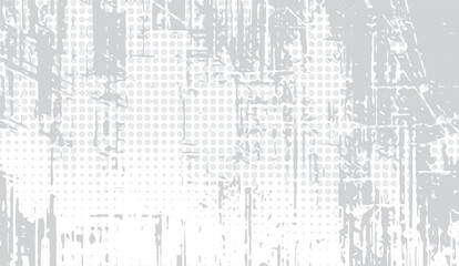 Gray Abstract Grunge Texture with Halftone Dots and Paint Splatter, Creating a Unique Distressed and Modern Background