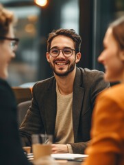 Obraz premium Casual Social Gathering at a Cafe