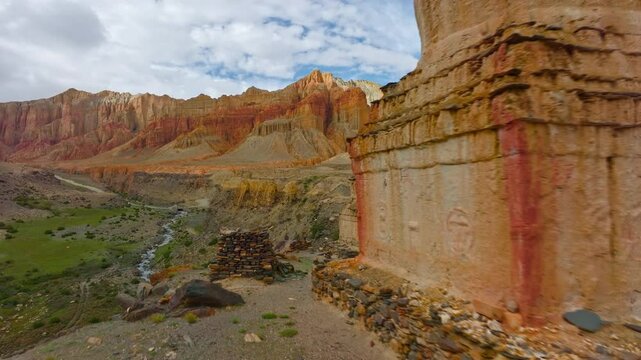 Historic Chorten In The Remote Upper Mustang Region