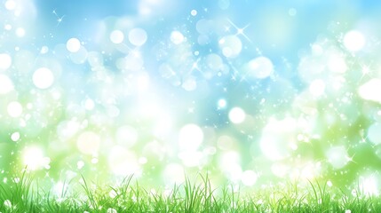 Obraz premium Bright Sunny Day Green Grass Sparkling Background