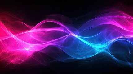 Abstract Colorful Waves of Light Representing Energy and Motion in a Dark Background Creating a Vivid Visual Experience for Digital Art and Design