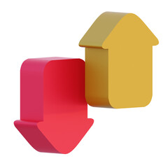 3D red and yellow  Arrow