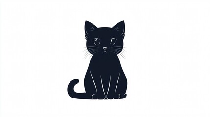 Adorable Kitten Silhouette Sitting Icon for Design Projects