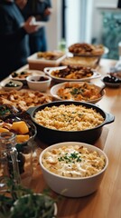Delicious Buffet Table Featuring Various Dishes