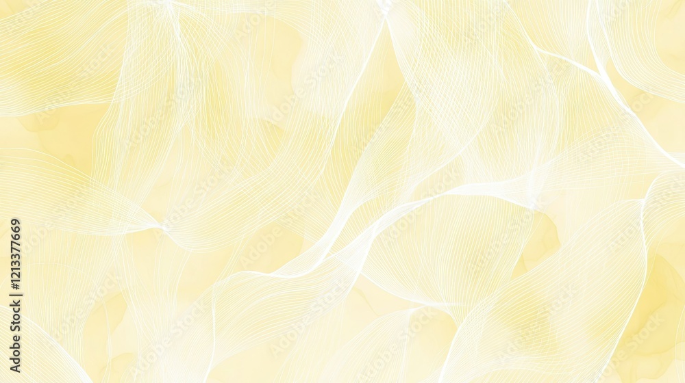 Poster soft yellow abstract background with flowing lines and gentle curves, ideal for light and fresh desi