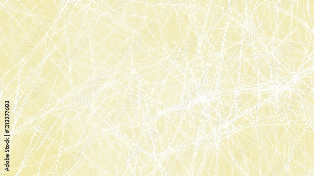 Poster light and ethereal background design featuring soft yellow and delicate white lines for use in moder