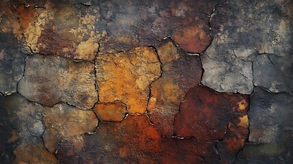 Fototapeta premium Stone wall with unique color patterns and rough textures for architectural projects