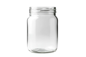 One empty glass jar isolated on white PNG