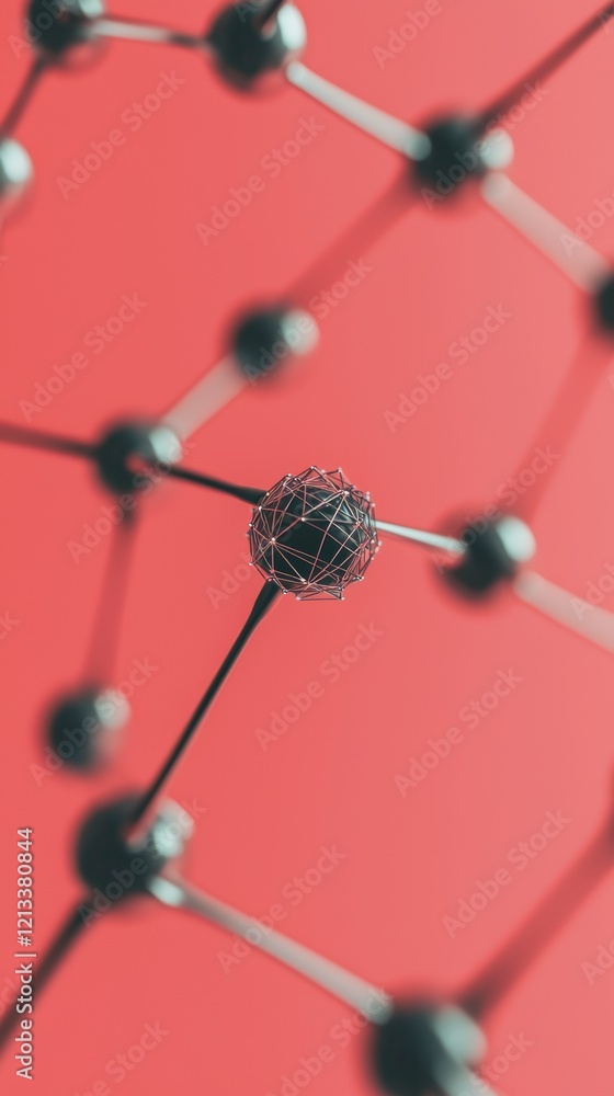 Poster futuristic network connection abstract 3d render of global connectivity