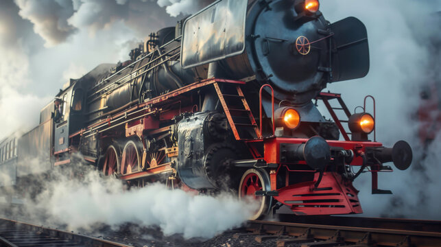 Train Locomotive: A robust engine, weighing tons, used to haul freight and passengers over long distances, known for its strength and vital role in transportation.
