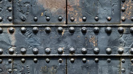 Fototapeta premium Steel Vault Door: A durable, reinforced steel entry door used in high-security locations, such as banks and military installations, to safeguard valuable items and assets. 