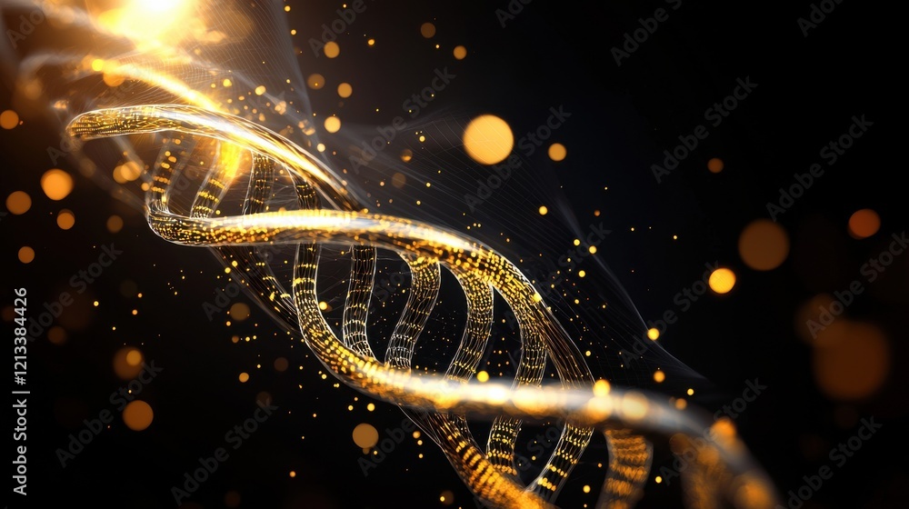 Poster glowing dna molecule structure abstract science technology background
