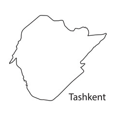 Map of tashkent, capital of Uzbekistan design