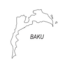 map of Baku the capital of azerbaijan