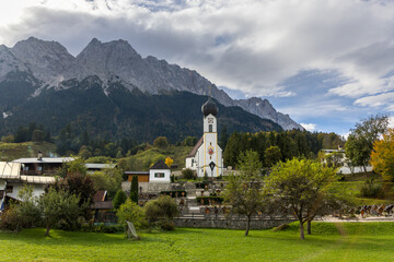 Chapel of St. Johannes der taufer in Grainau village in South Bavaria, Germany