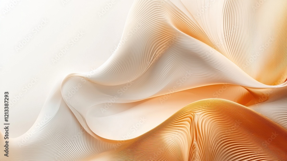 Poster elegant fluid curves and waves of soft creamy light and abstract organic patterns