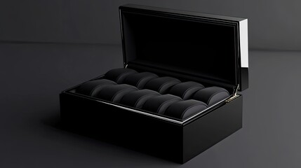 Black Wooden Watch Box With Ten Watch Pillows