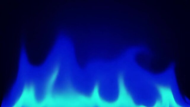 hypnotic looping blue flames dancing on a black background