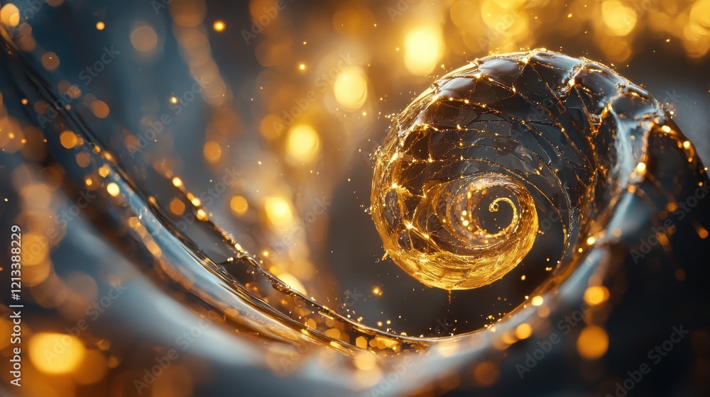 Poster mesmerizing spiral abstraction with glittering light and ethereal texture
