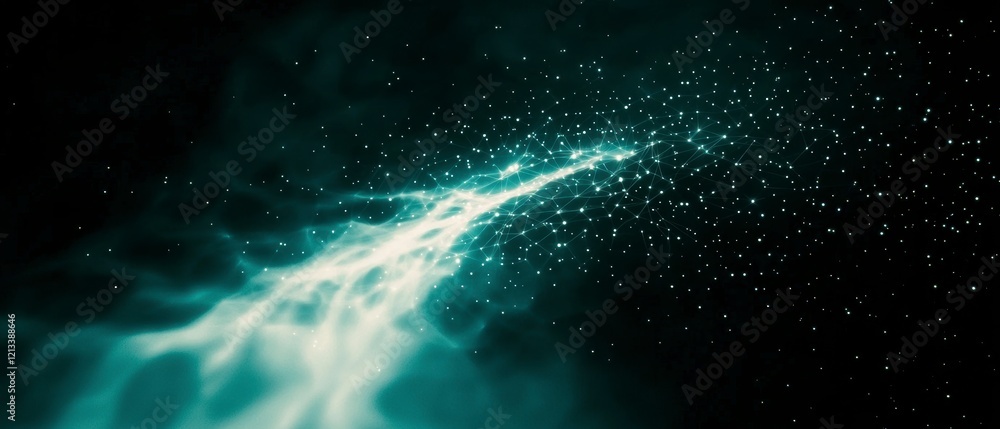 Poster futuristic abstract nebula ai generated tech background